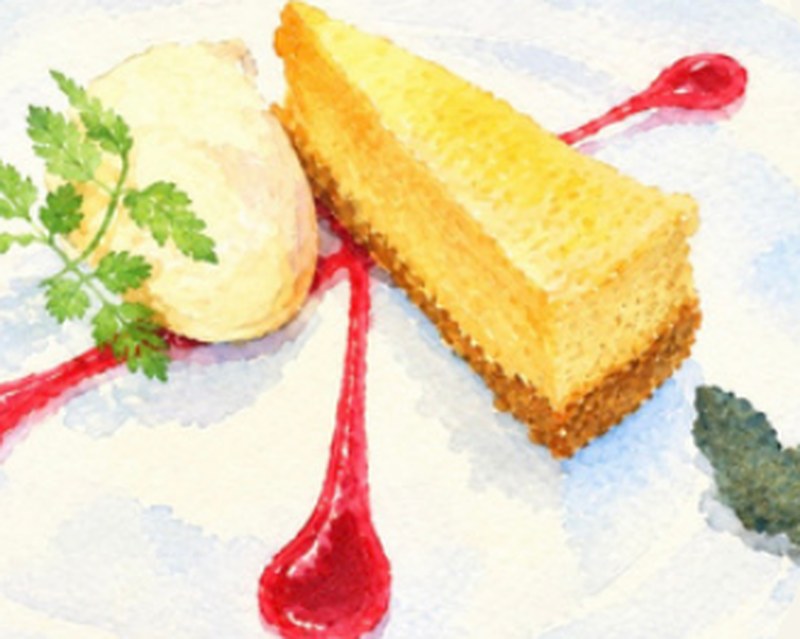 デザート　かぼちゃのチーズケーキ（イメージイラスト）